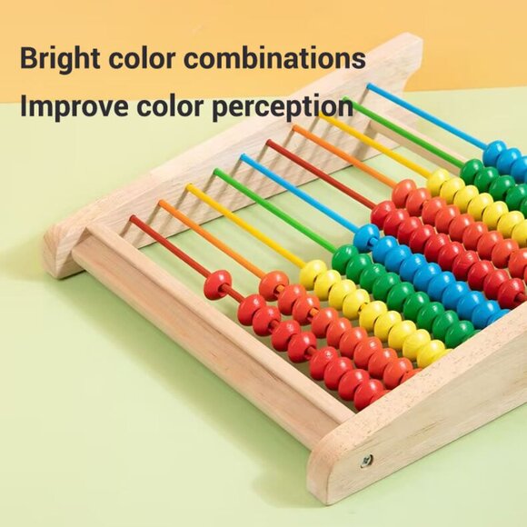 Children's Educational Toys 10 Colors Wooden Abacus Math Learning(1 Set) - Picture 10 of 10